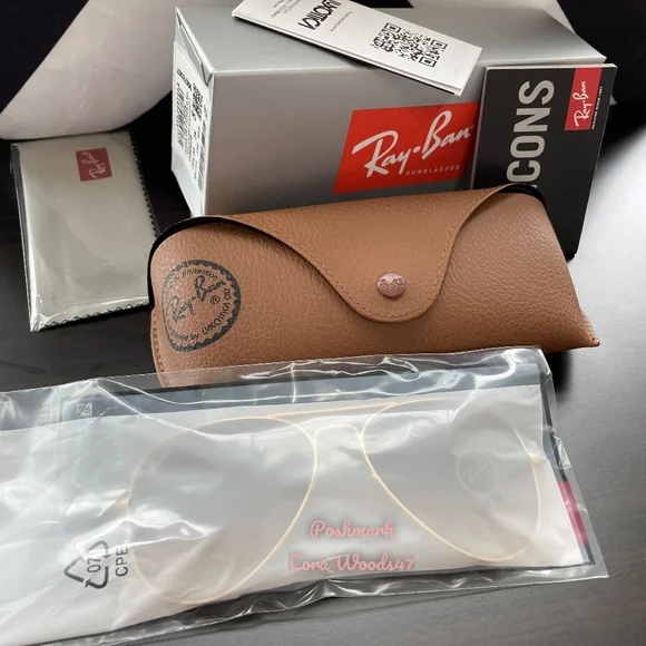 RayBan Aviator Gradient Brown RB3025 Gold Frame 58 / 62 Unisex New - Picture 12 of 16